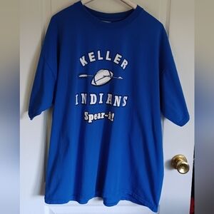 KELLER INDIANS SPEAR-IT! XXL FOOTBALL T-SHIRT 100% COTTON PRESHRUNK HEAVYWEIGHT